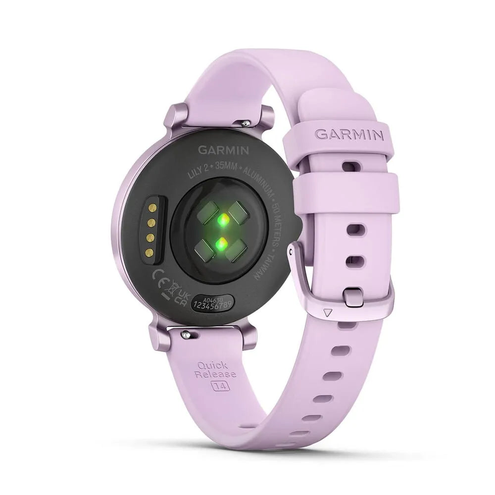 Garmin Lily 2 Smartwatch - Metallic Lilac Bezel & Lilac Silicone Band