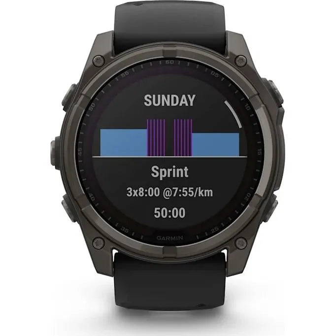 Garmin fēnix 8 51 mm Sapphire Solar - Carbon Gray Titanium / Black Sport Loop