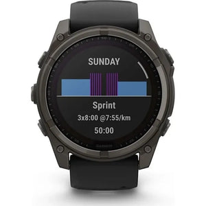 Garmin fēnix 8 51 mm Sapphire Solar - Carbon Gray Titanium / Black Sport Loop