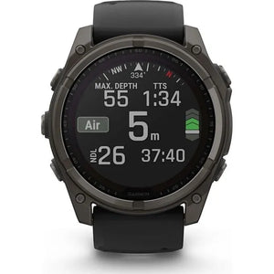 Garmin fēnix 8 51 mm Sapphire Solar - Carbon Gray Titanium / Black Sport Loop