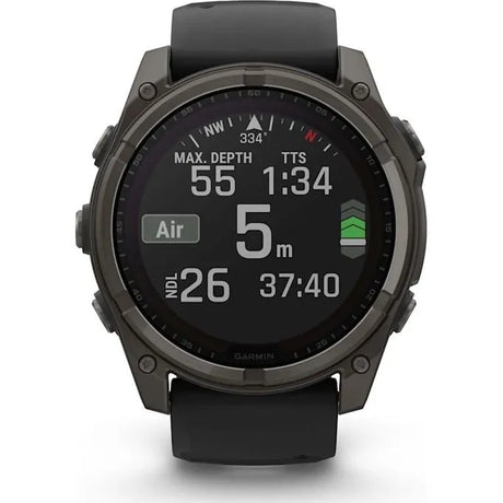 Garmin fēnix 8 51 mm Sapphire Solar - Carbon Gray Titanium / Black Sport Loop