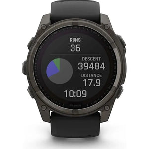 Garmin fēnix 8 51 mm Sapphire Solar - Carbon Gray Titanium / Black Sport Loop