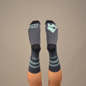 NMDK GO FAST STRIPES Socks - Blue Steel | Performance PROLEN Yarn Cycling Socks