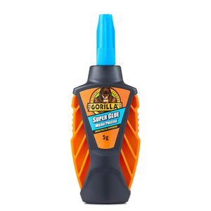 Gorilla Super Glue Micro Precise 5g - Fast-Setting, Impact-Tough Glue for Precise Application