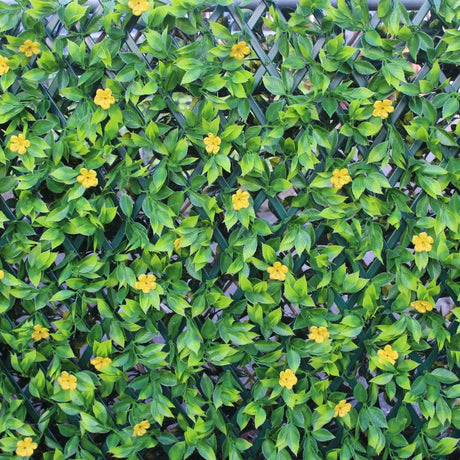 GreenFx Floral Hedge H/D PVC Trellis 2m x 1m Buttercup