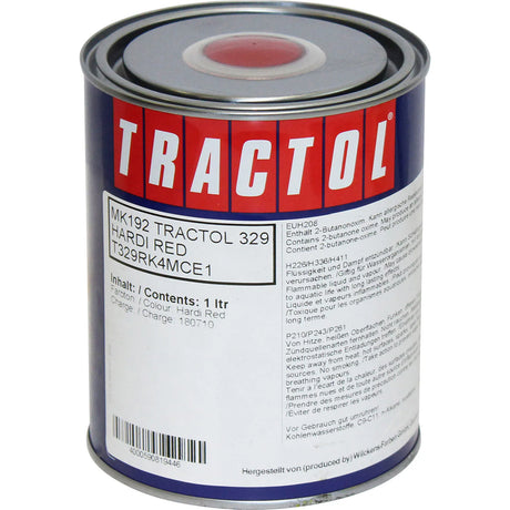 TRACTOL Hardi Red High Gloss Paint 1 Litre - Durable Finish for Agricultural & Construction Equipment