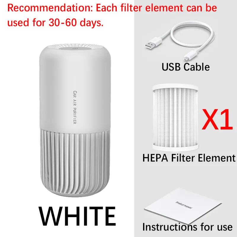 Kinscoter Portable Air Purifier Air Cleaner Car Air Purifier