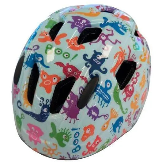 HEADGY Light Blue Monsters Helmet - Fun, Safe, and Adjustable Bike Helmet for Kids
