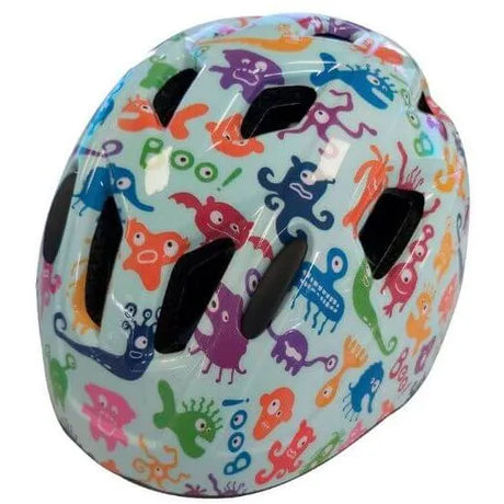 HEADGY Light Blue Monsters Helmet - Fun, Safe, and Adjustable Bike Helmet for Kids