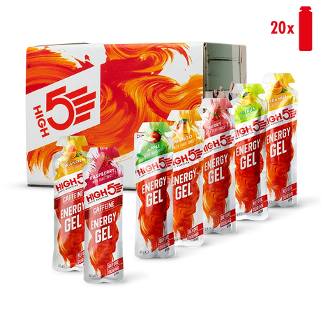 HIGH5 Energy Gel Mixed Flavour Pack (20 Sachets) - Caffeinated & Non-Caffeinated