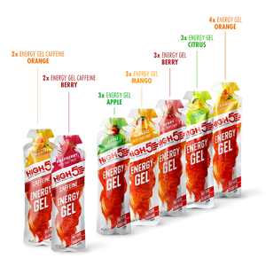 HIGH5 Energy Gel Mixed Flavour Pack (20 Sachets) - Caffeinated & Non-Caffeinated