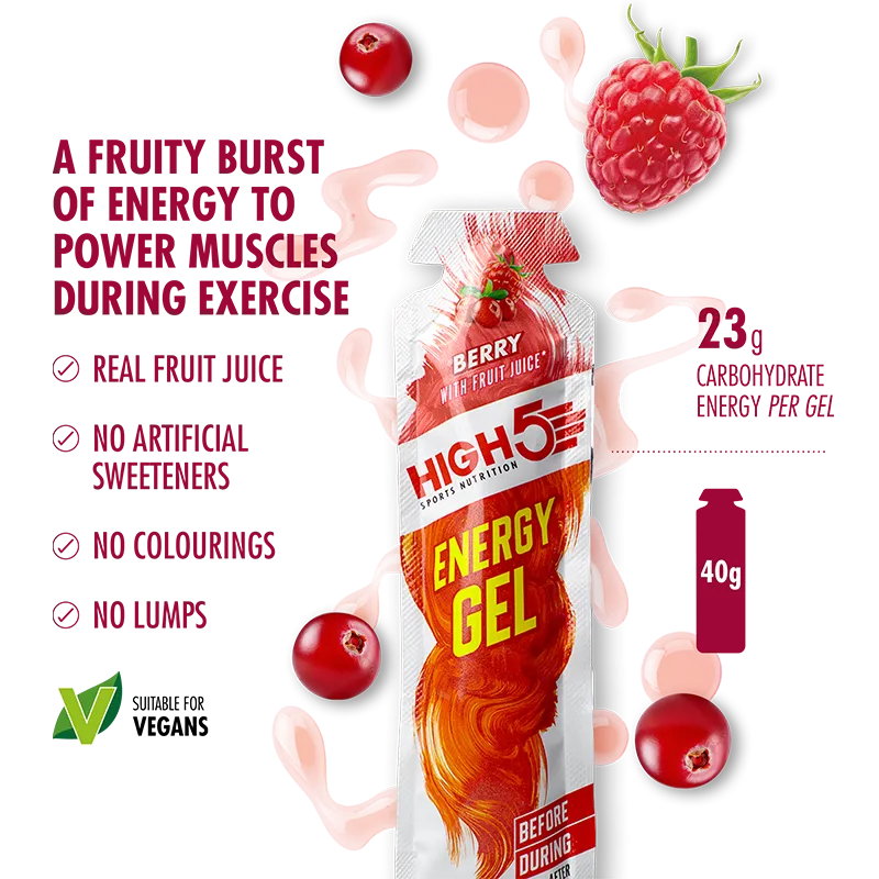 HIGH5 Energy Gel Mixed Flavour Pack (20 Sachets) - Caffeinated & Non-Caffeinated