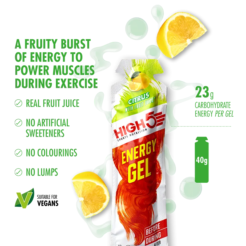 HIGH5 Energy Gel Mixed Flavour Pack (20 Sachets) - Caffeinated & Non-Caffeinated