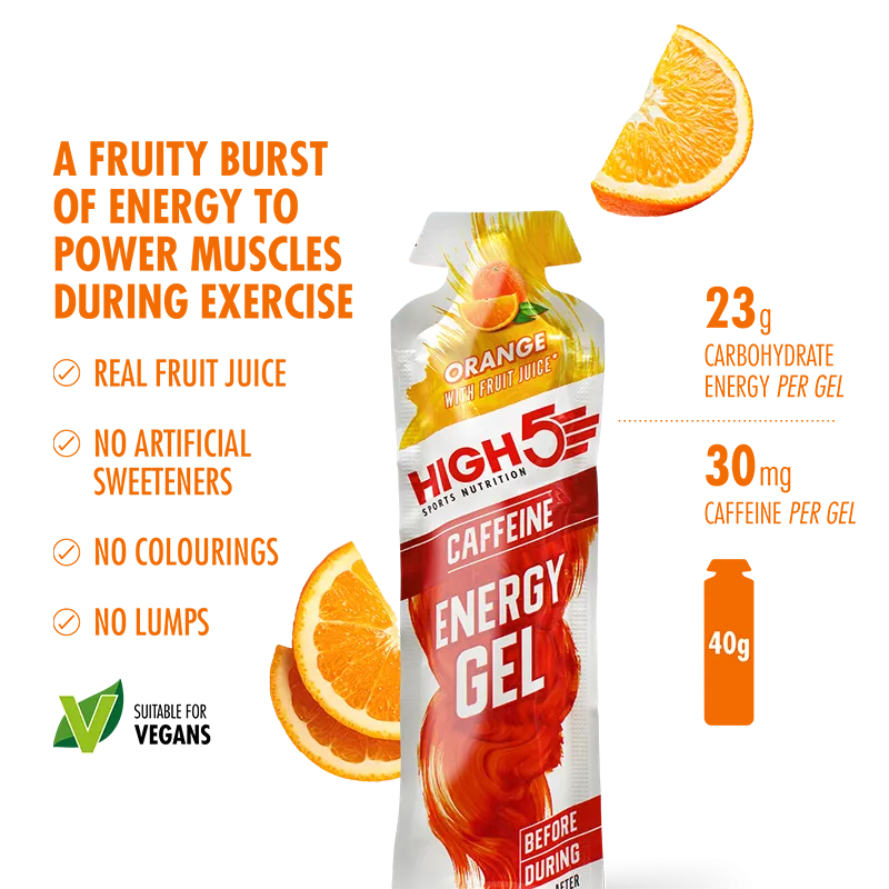 HIGH5 Energy Gel Mixed Flavour Pack (20 Sachets) - Caffeinated & Non-Caffeinated