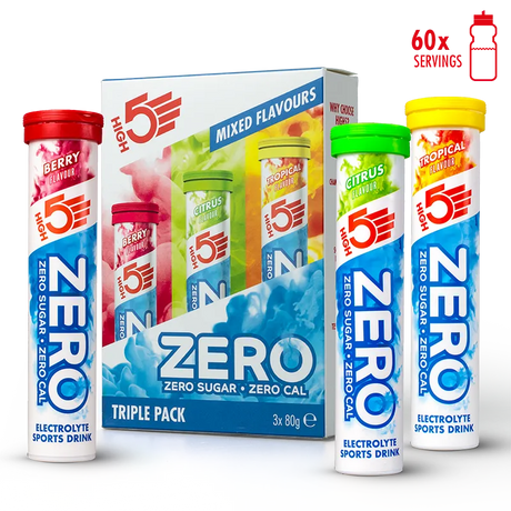 High5 Zero Triple Pack - Berry, Citrus, Tropical | Sugar-Free Electrolyte Tablets