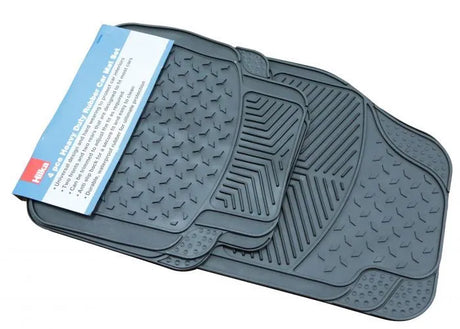 Hilka 4 Piece Heavy Duty Rubber Car Mat Set