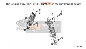 Honda OEM Front Shock Absorber | 51400-HR6-A71ZB - Genuine Replacement for Honda ATV Models