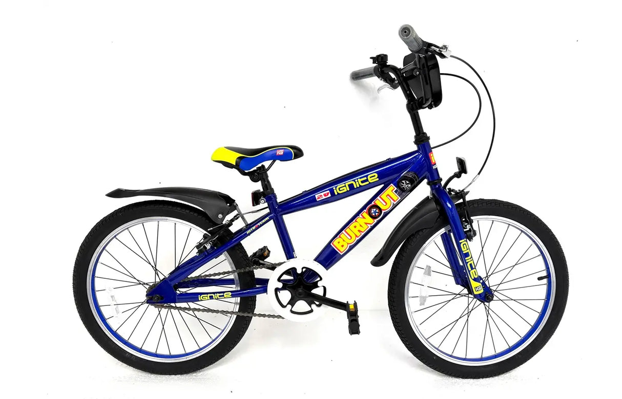 Ignite Burnout 20 Boys Bike - 7-10 Years | Steel Frame Kids Bike with Number Plate