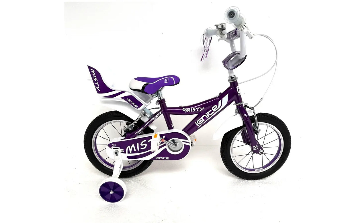Ignite Misty 14 Girls Bike - 4-6 Years | Kids Bike with Stabilisers & Bell