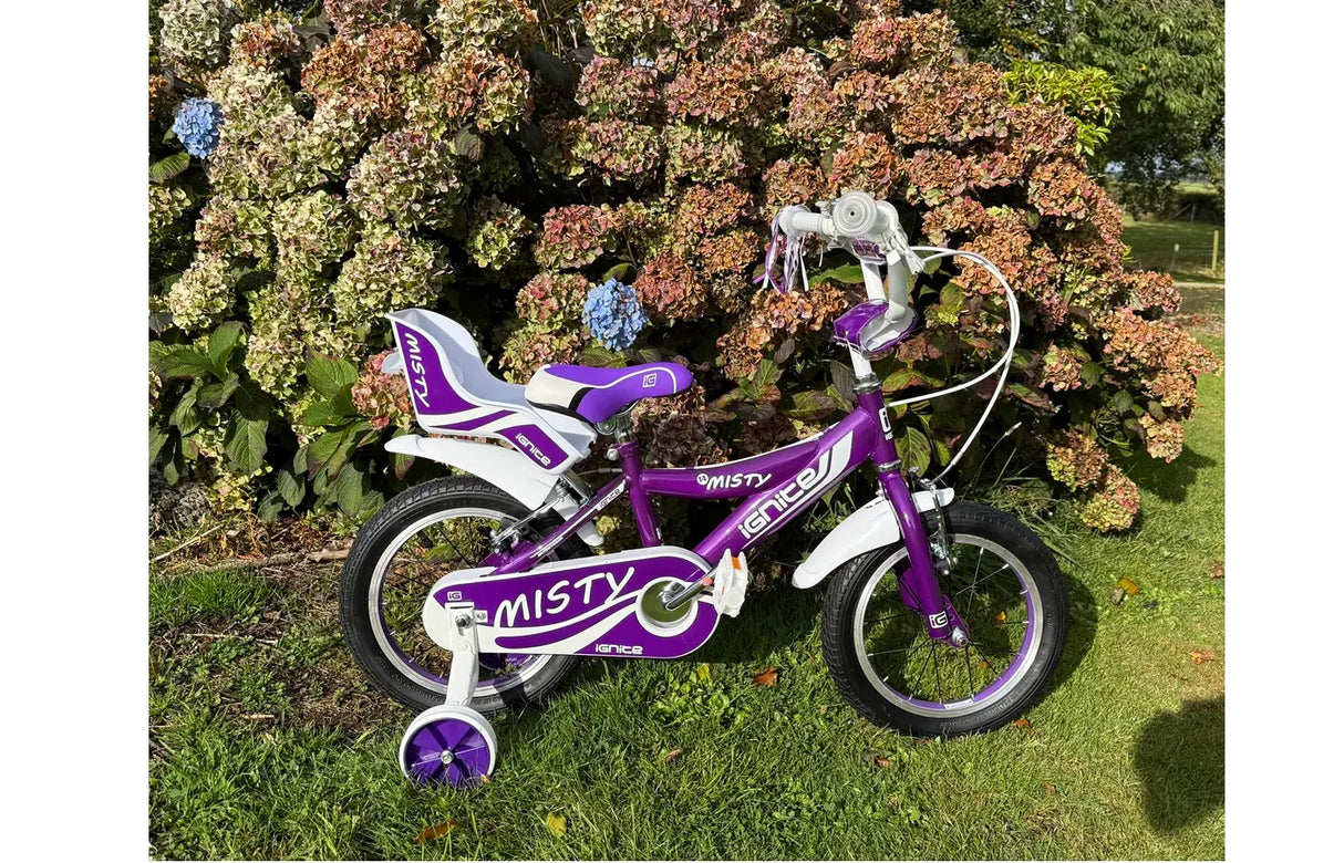 Ignite Misty 14 Girls Bike - 4-6 Years | Kids Bike with Stabilisers & Bell