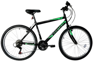 IGNITE Vantage 14" Frame MTB - 18-Speed Shimano, 26" Alloy Wheels, Black/Green