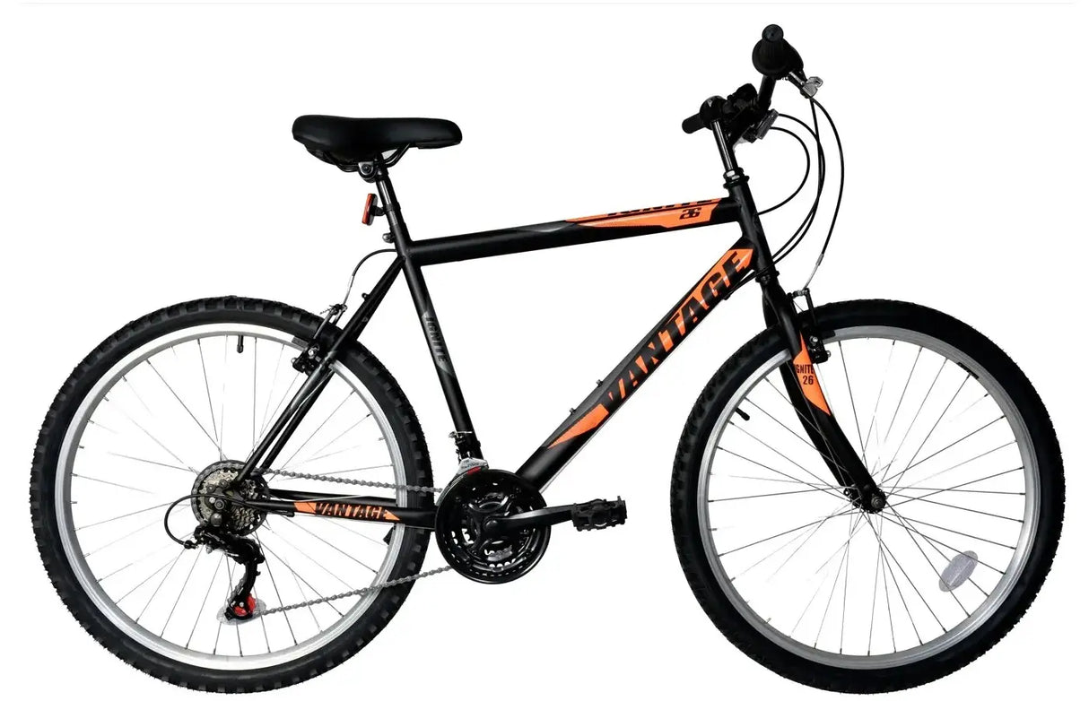 IGNITE Vantage Gents Mountain Bike - 16″ Frame / 26″ Wheels - Black & Orange