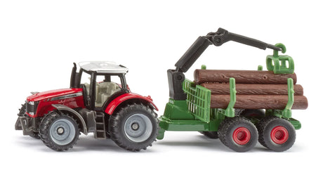 Siku Massey Ferguson with forestry trailer