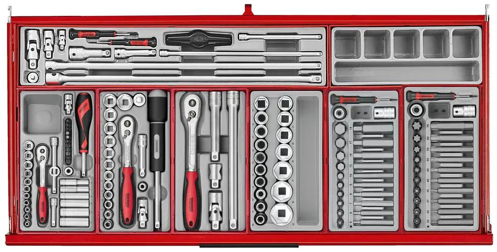 Teng Tools 37" PRO35 Roller Cabinet Tool Kit 595 Pieces Red