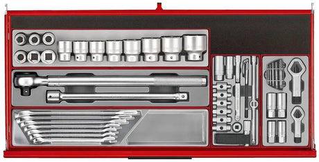 Teng Tools 37" PRO35 Roller Cabinet Tool Kit 595 Pieces Red