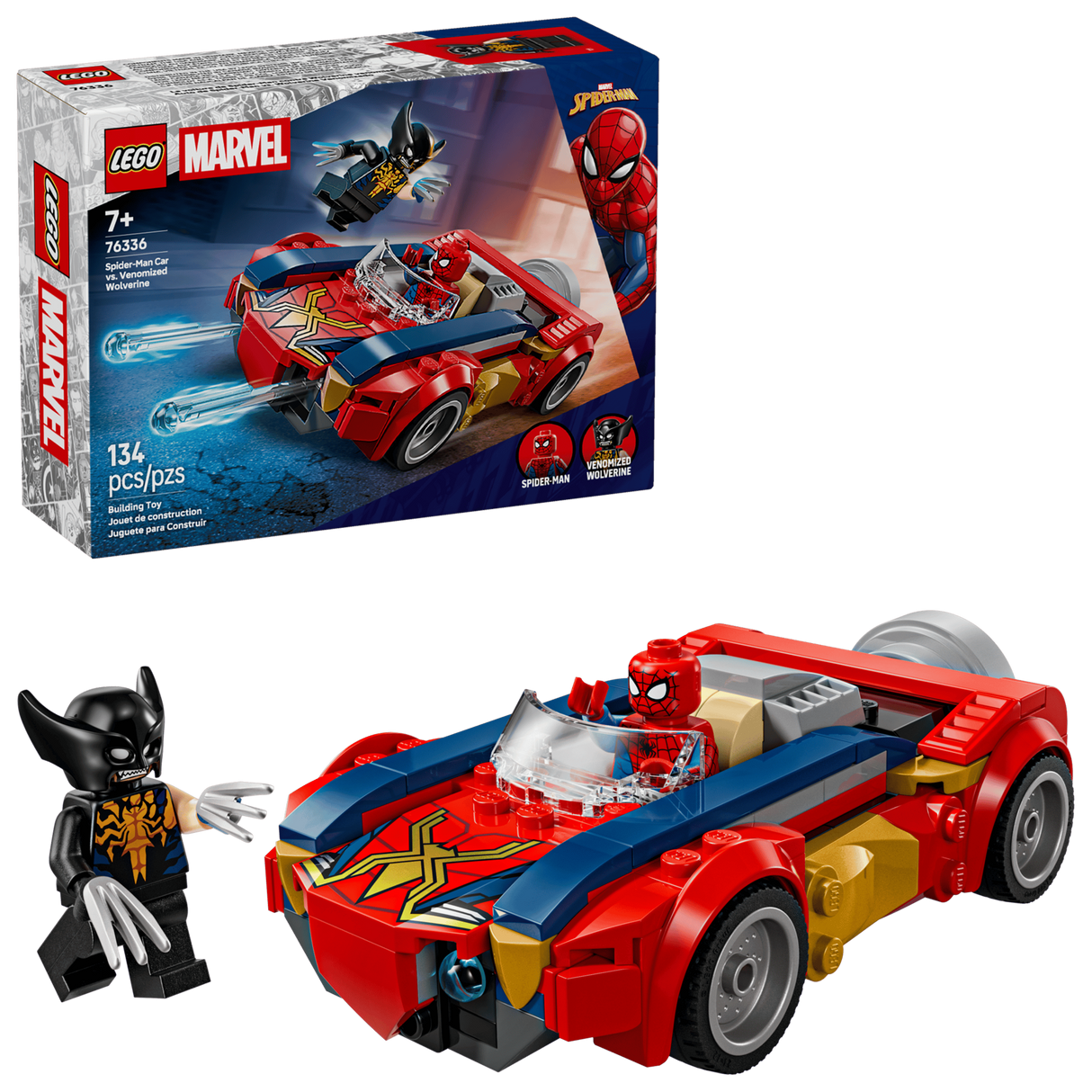 LEGO Marvel 76336 Spider-Man Car vs. Venomized Wolverine