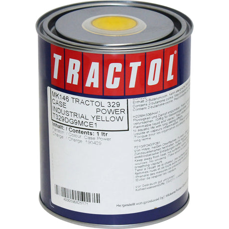 TRACTOL Case Power Industrial Yellow High Gloss Paint 1 Litre - Durable Finish for Agricultural & Construction Equipment - MK146