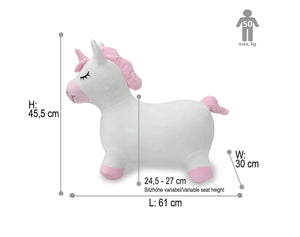 JAMARA - HoppyDoo Plush Unicorn Bouncy Hopper (Pump Included)