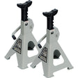 Jefferson 2 Tonne Axle Stands (Pair) - Heavy-Duty Ratchet Type with Cast-Iron Support