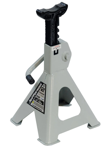 Jefferson 2 Tonne Axle Stands (Pair) - Heavy-Duty Ratchet Type with Cast-Iron Support