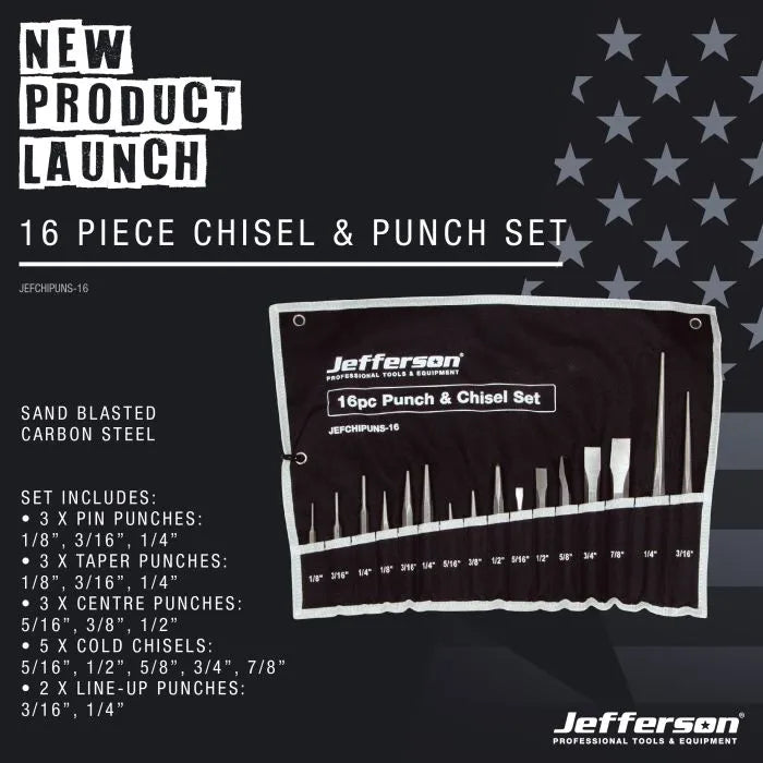 Jefferson 16 Piece Chisel and Punch Set