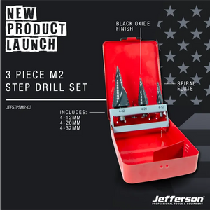 Jefferson 3 Piece M2 Step Drill Set