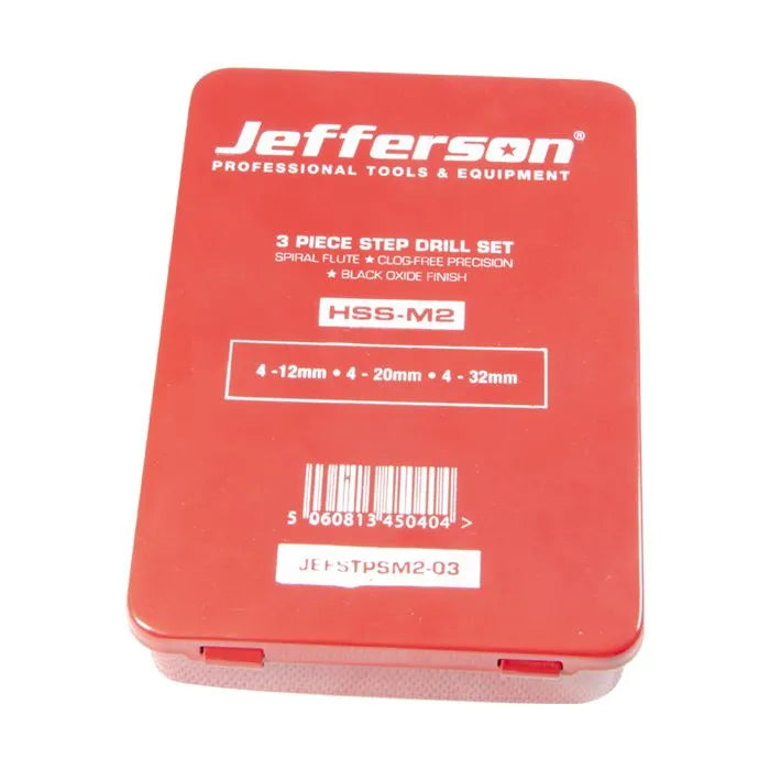Jefferson 3 Piece M2 Step Drill Set