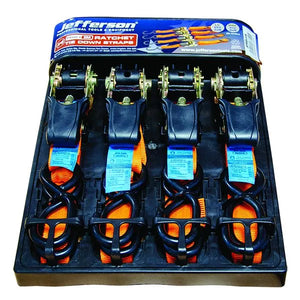 Jefferson 5m x 25mm Orange Ratchet Strap Set (4 Pack)