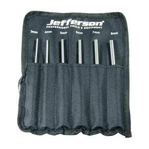 Jefferson 6 Piece Parallel Pin Punch Set - 40CR Steel, 150mm Shafts