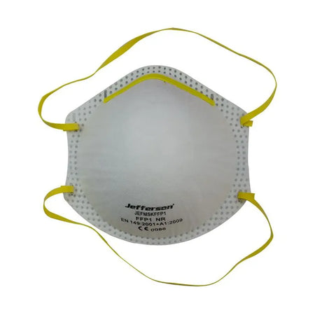 Jefferson FFP1 Mask - 20 Pack, Moulded Design with Adjustable Nose Clip