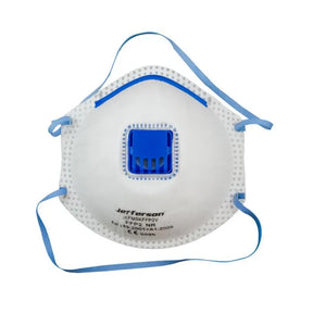 Jefferson FFP2 Valved Mask - 3 Pack, Moulded Design with Adjustable Nose Clip