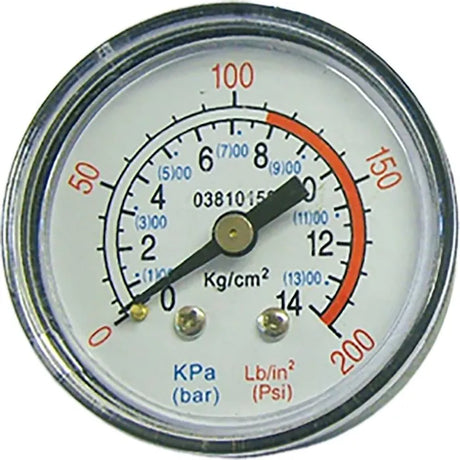 Jefferson 2" Pressure Gauge (50mm Face) - 1/4" Compressor Fitting