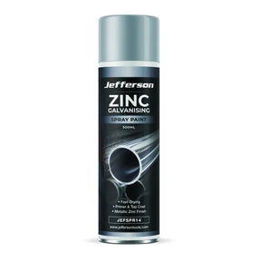 Jefferson Zinc Galvanising Spray 500ml - Fast‑Dry Metallic Zinc Primer & Top Coat