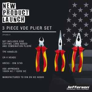 Jefferson 3 Piece VDE Plier Set