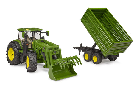 Bruder John Deere 7R 350 with Frontloader and Tandemaxle Tipping Trailer