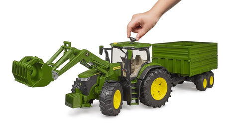 Bruder John Deere 7R 350 with Frontloader and Tandemaxle Tipping Trailer