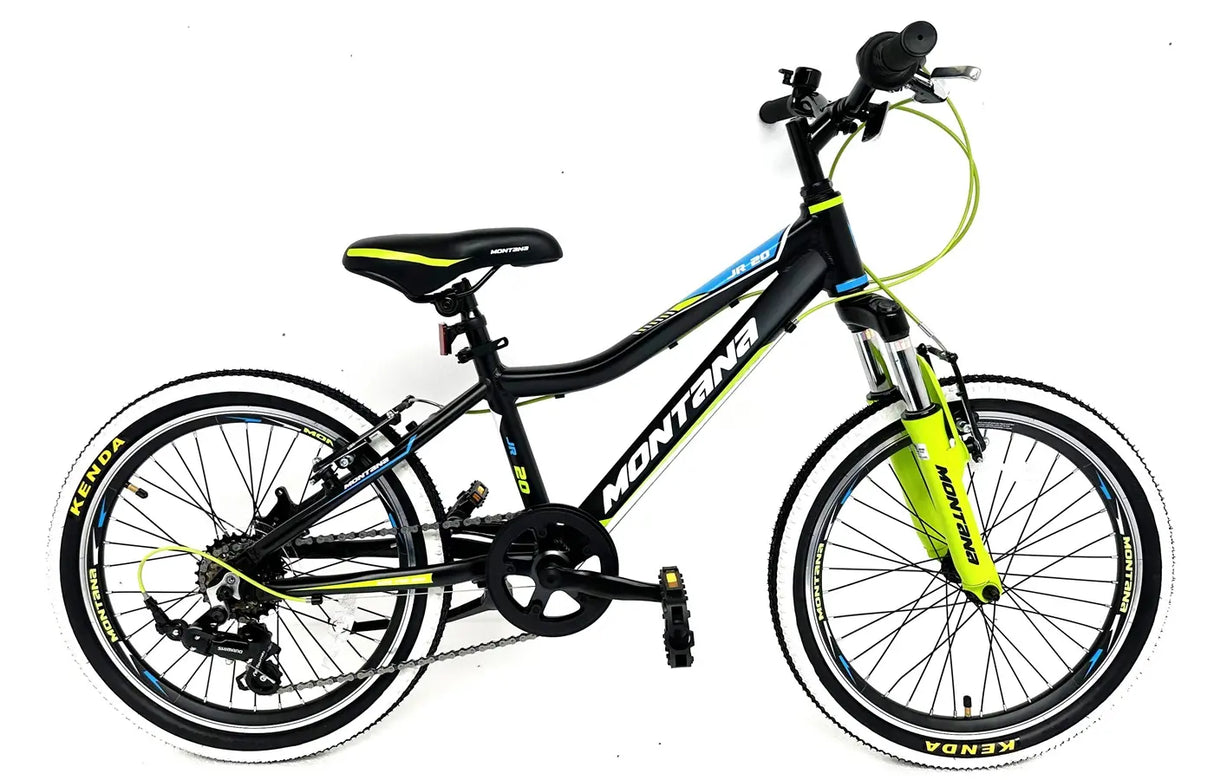Montana Junior 20" Wheel Bike Black Green Blue - Lightweight Alloy Frame & 6 Speed Shimano Gears
