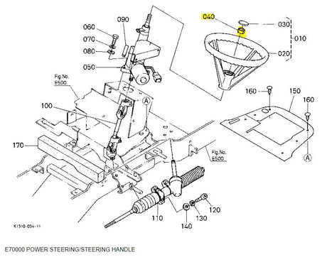 Kubota K1122-91940 Locknut | Genuine OEM Fastener for Steering & Front Linkage