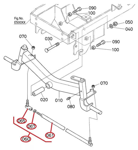 K1248-15200 Kubota Front Axle Tie Rod Assembly - OEM Steering Link for GR1600