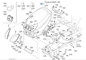 K1253-95050 Kubota Bonnet Kit for GR Series Lawn Tractors GR16/2100